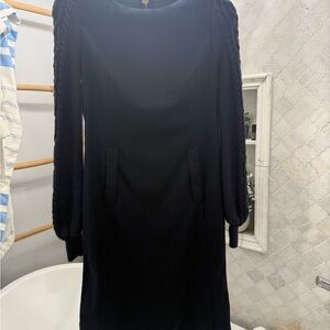 Tory Burch Elegant Navy Long-Sleeve Dress